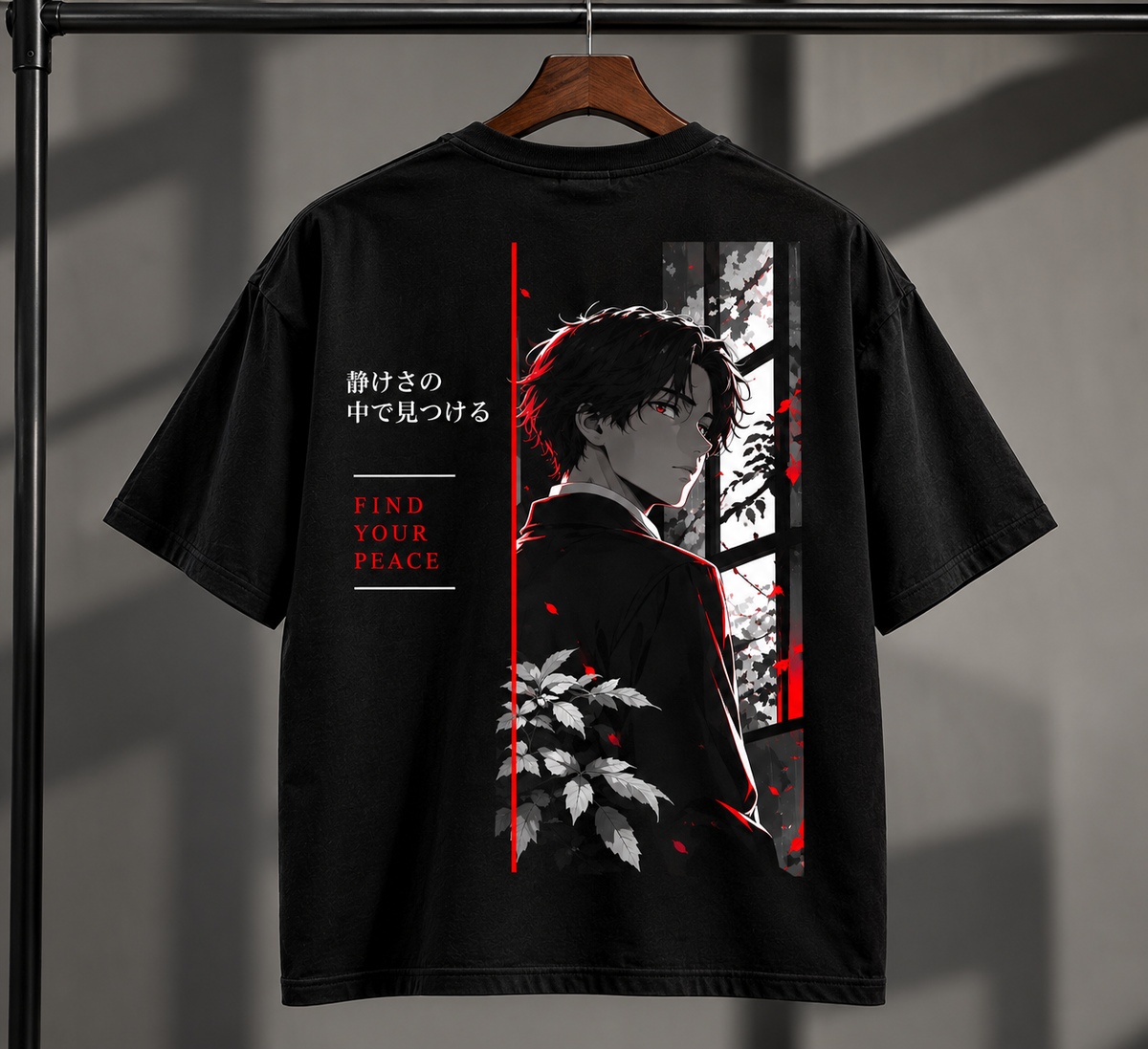 Find Your Peace Anime Oversized T-Shirt – Black | Premium Streetwear