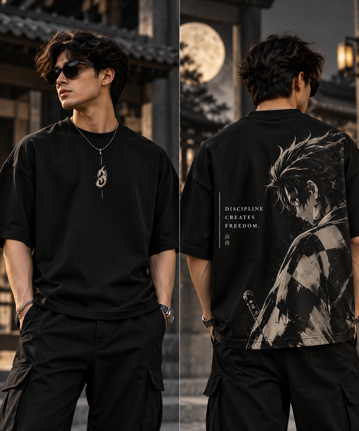 Discipline Creates Freedom Oversized T-Shirt – Anime Streetwear | Fabrizo Fashion