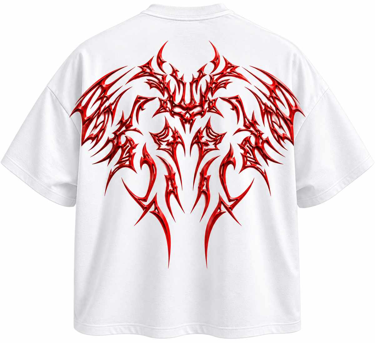 Red Tribal Oversized T-Shirt | Fabrizo Fashion