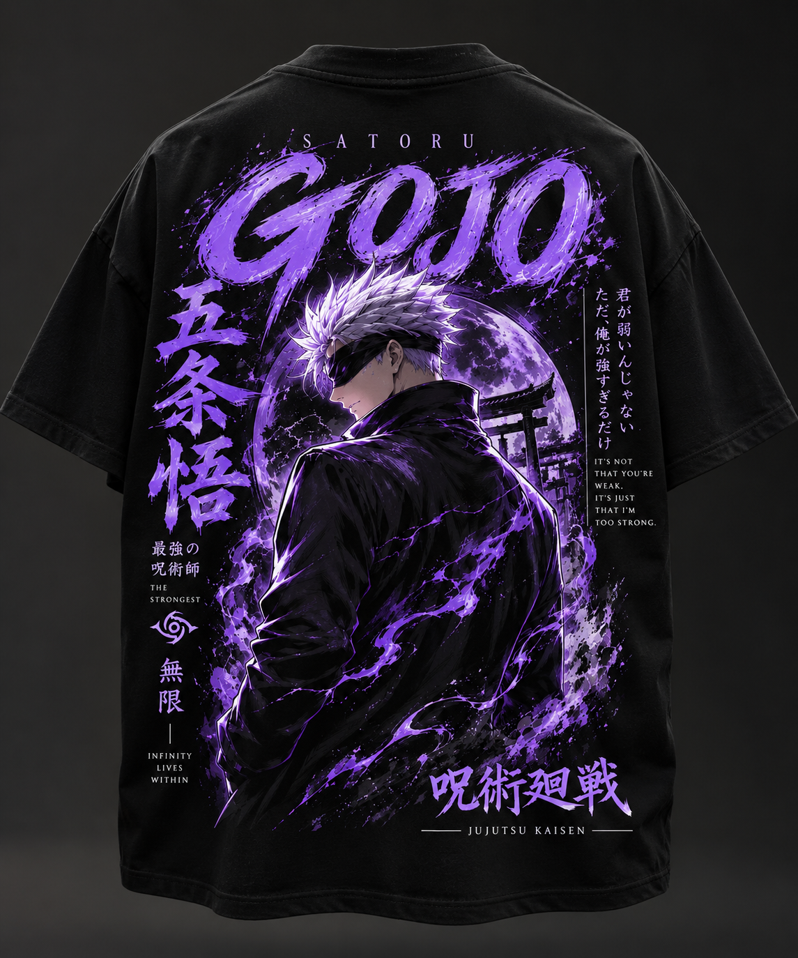 Gojo Satoru Oversized T-Shirt – Purple Infinity Edition