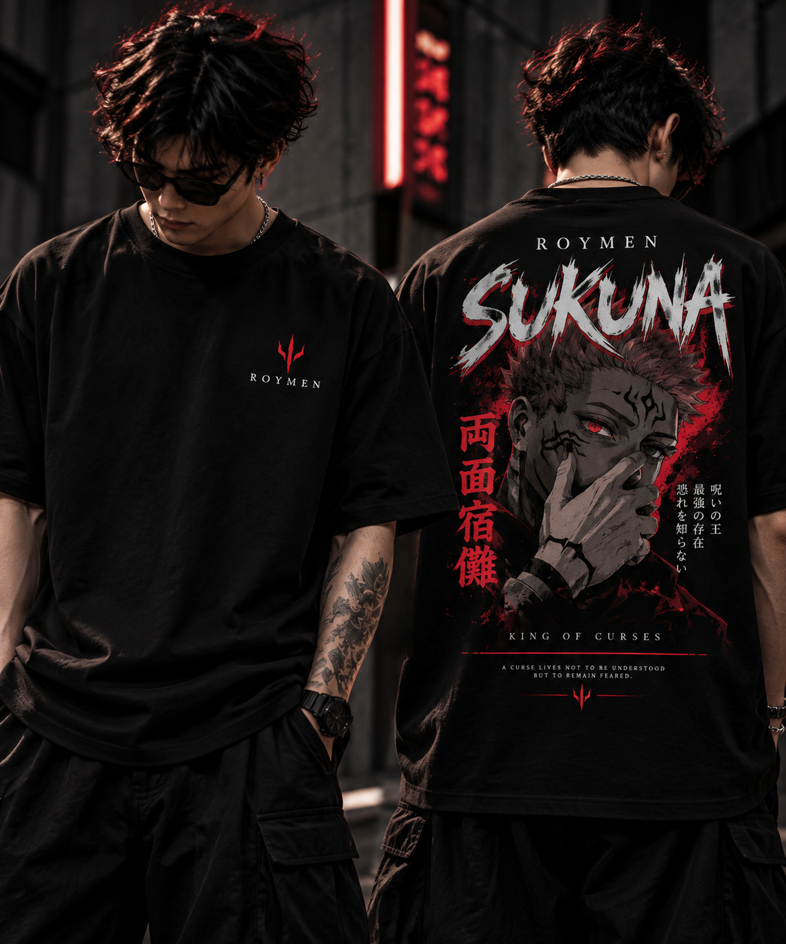 Sukuna Oversized T-Shirt | Anime Streetwear – Fabrizo Fashion