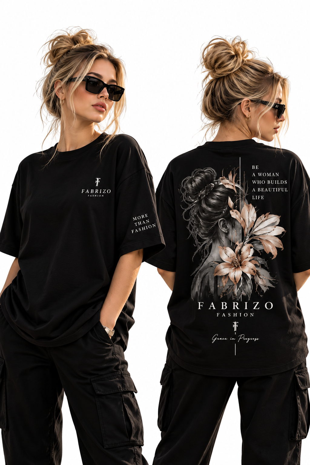 FABRIZO Grace in Progress Oversized T-Shirt – Women’s Floral Edition