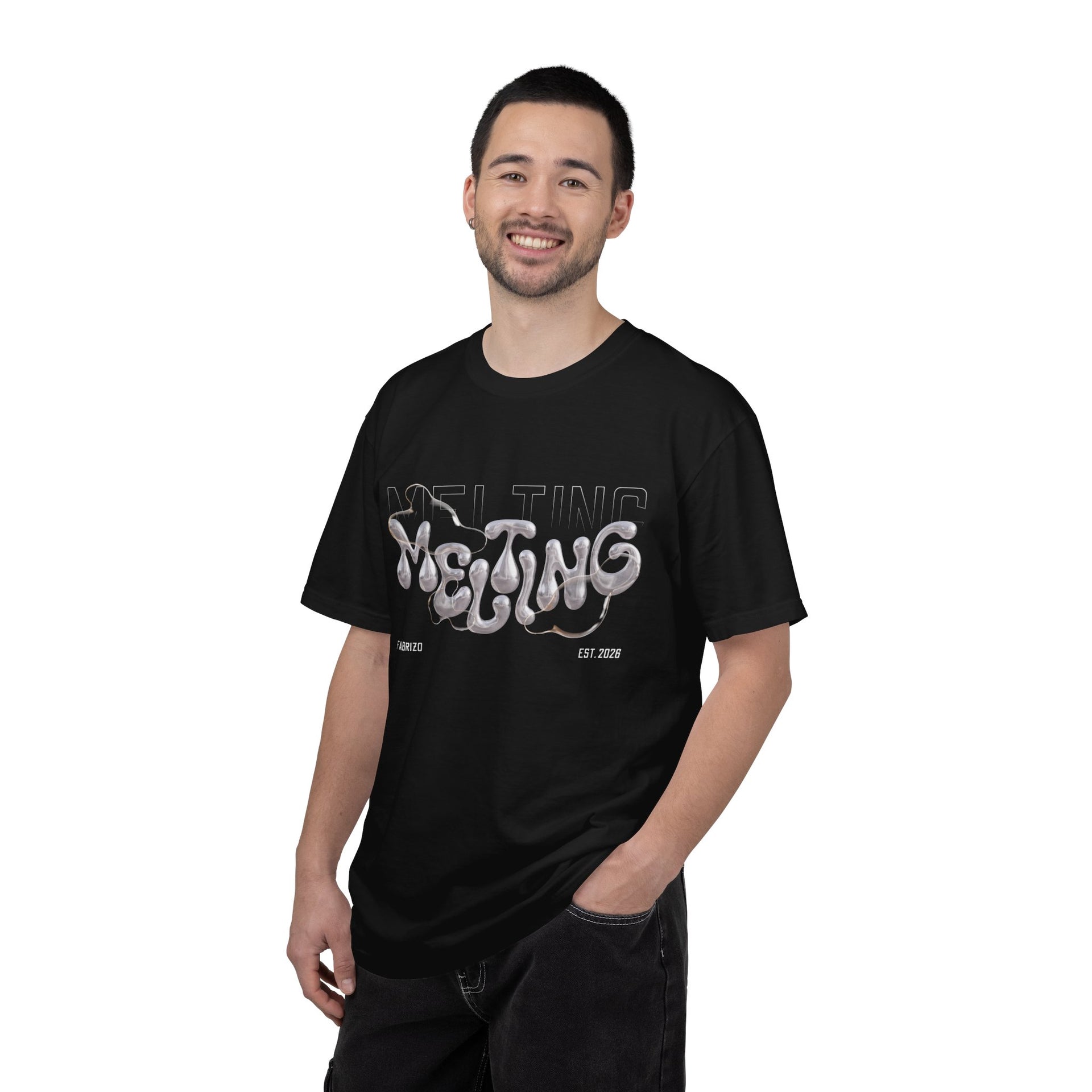 FABRIZO “Melting” Black Graphic T-Shirt – Premium Streetwear Dubai