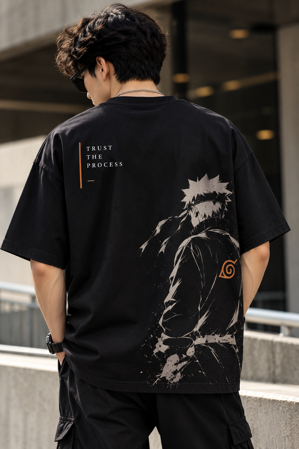 Naruto Trust The Process premium Limited Edition  Oversized T-Shirt – Black Anime Streetwear | Fabrizo Fashion