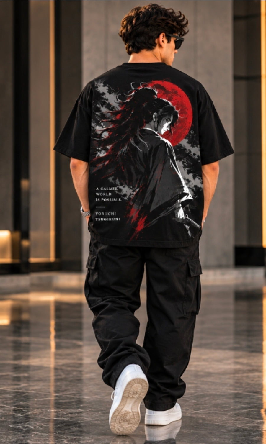 The First to Breathe Oversized T-Shirt – Black Samurai Streetwear Premium Limited Edition