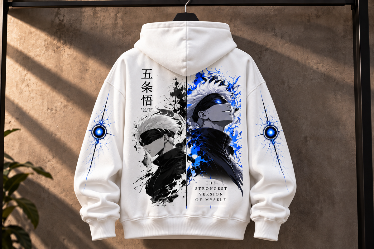 Gojo Anime Hoodie – Electric Blue Edition Premium | FABRIZO FASHION