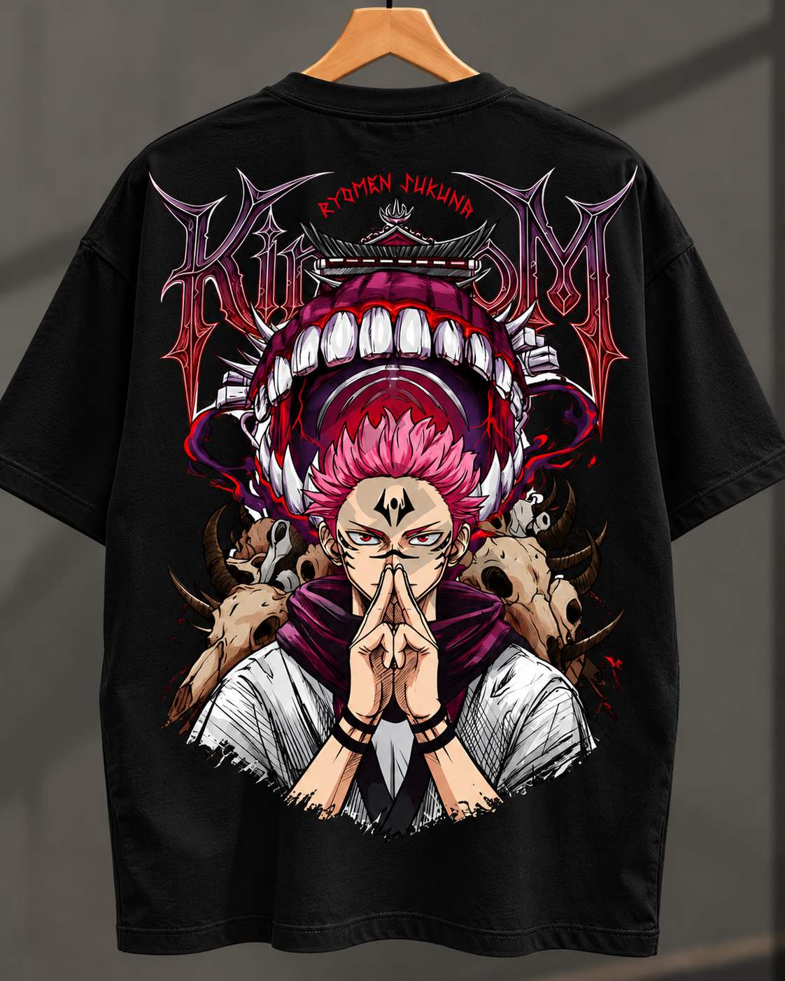 Sukuna Anime Oversized T-Shirt – Black | FABRIZO FASHION