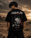 FABRIZO Fashion Anime Oversized Black T-Shirt – Built Different Edition