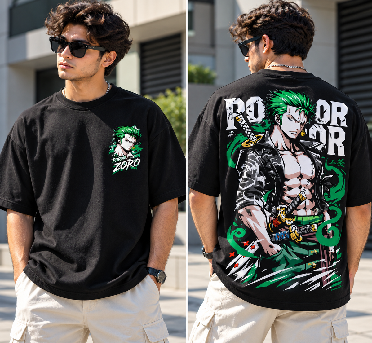 Roronoa Zoro Oversized T-Shirt – Anime Streetwear | Fabrizo Fashion