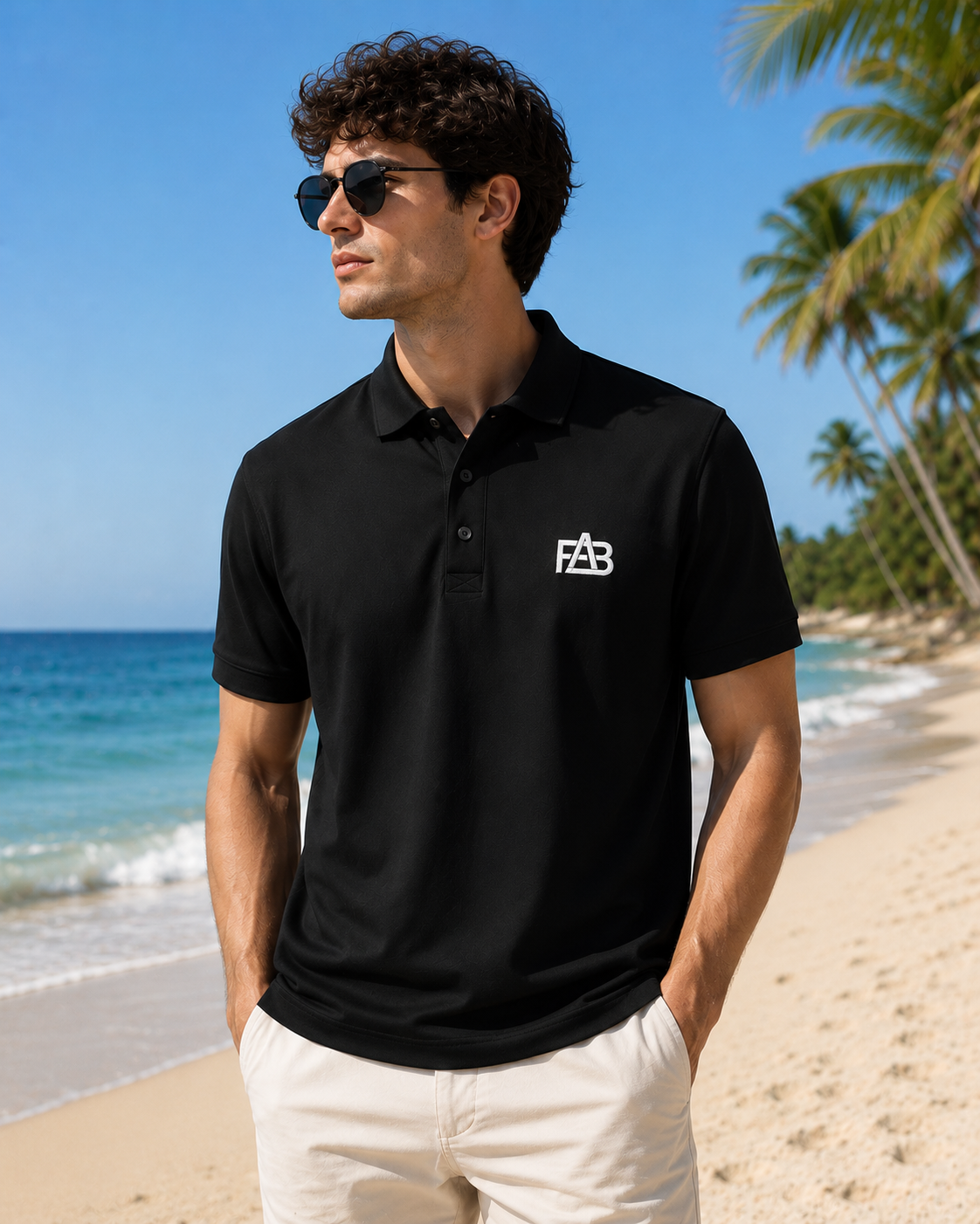 FAB Premium Black Polo Shirt – Modern Minimalist Luxury Collection