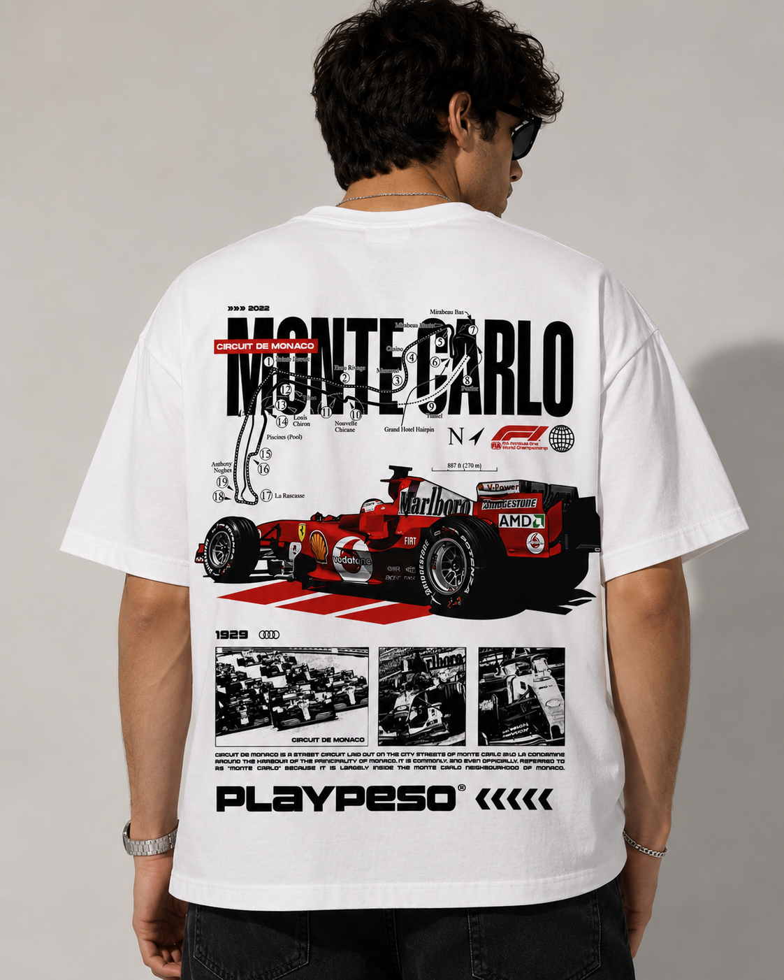 FabrizoMonte Carlo Racing Oversized T-Shirt – Luxury Motorsport Edition