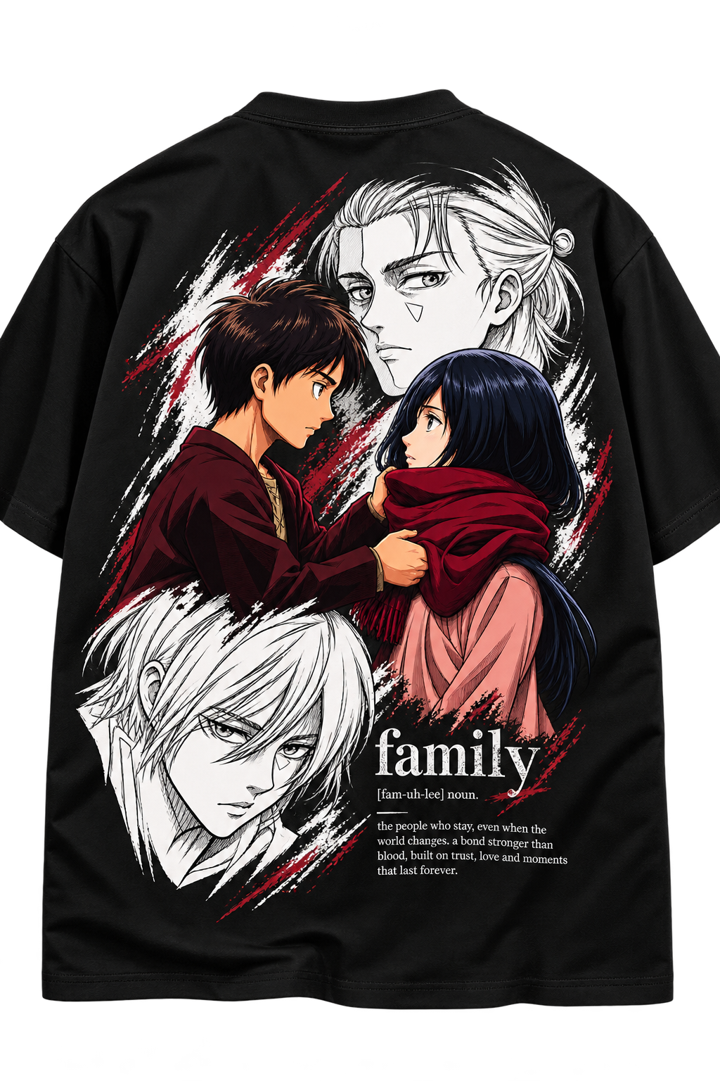 Couple Love Anime Oversized T-Shirt – Black | Romantic Manga Graphic Streetwear Tee
