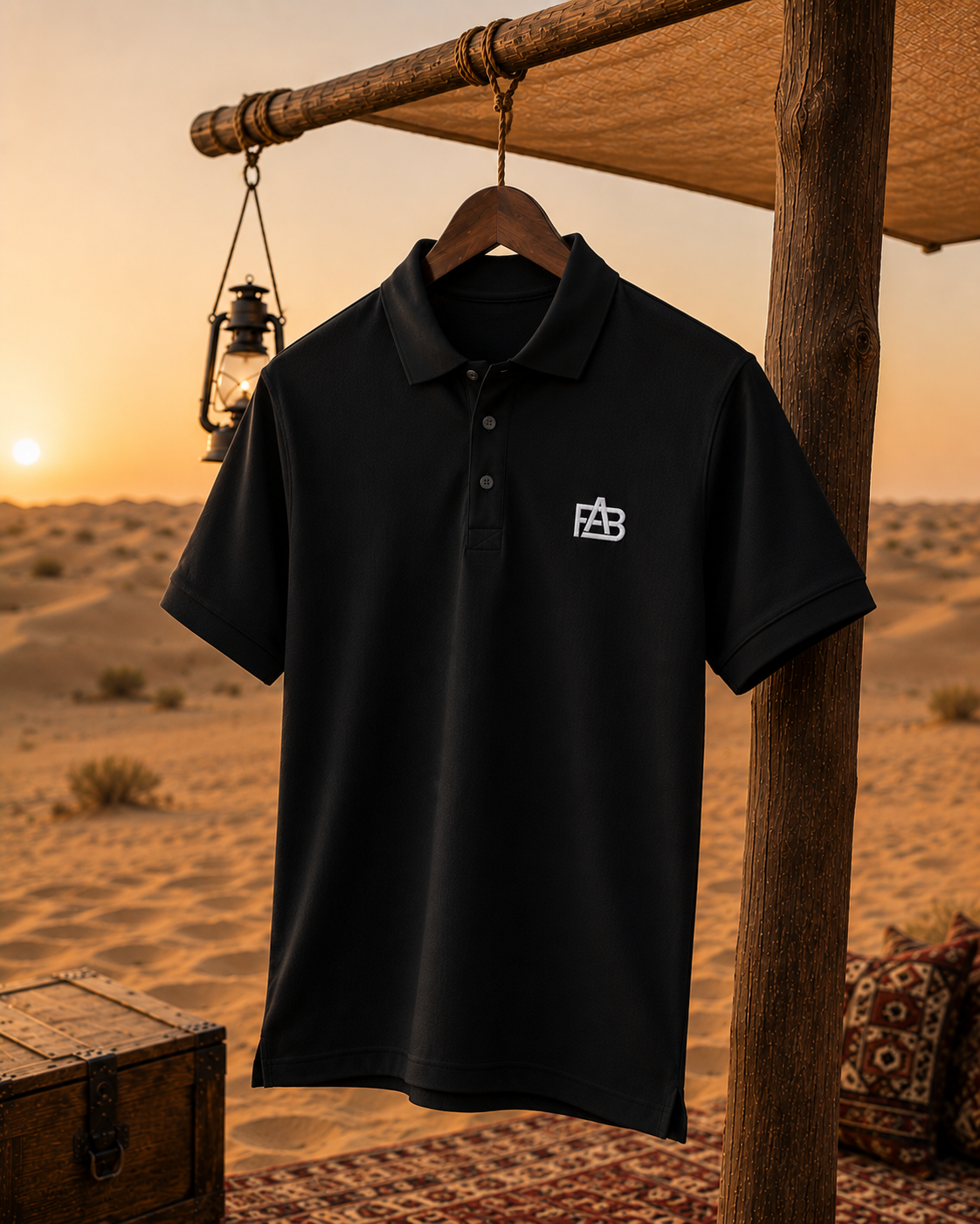 FAB Premium Black Polo Shirt – Modern Minimalist Luxury Collection