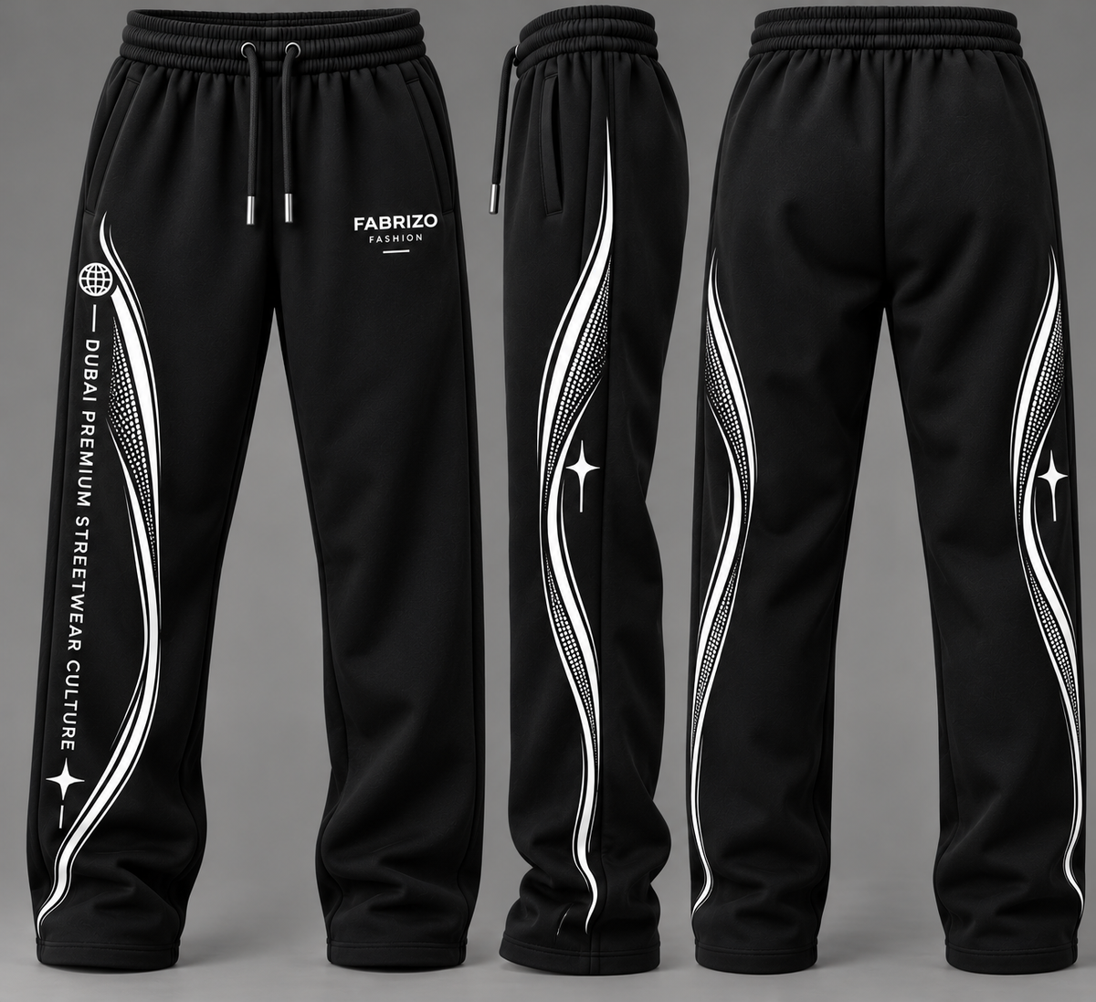 FABRIZO Premium White Joggers – Trouser Dubai Streetwear Edition