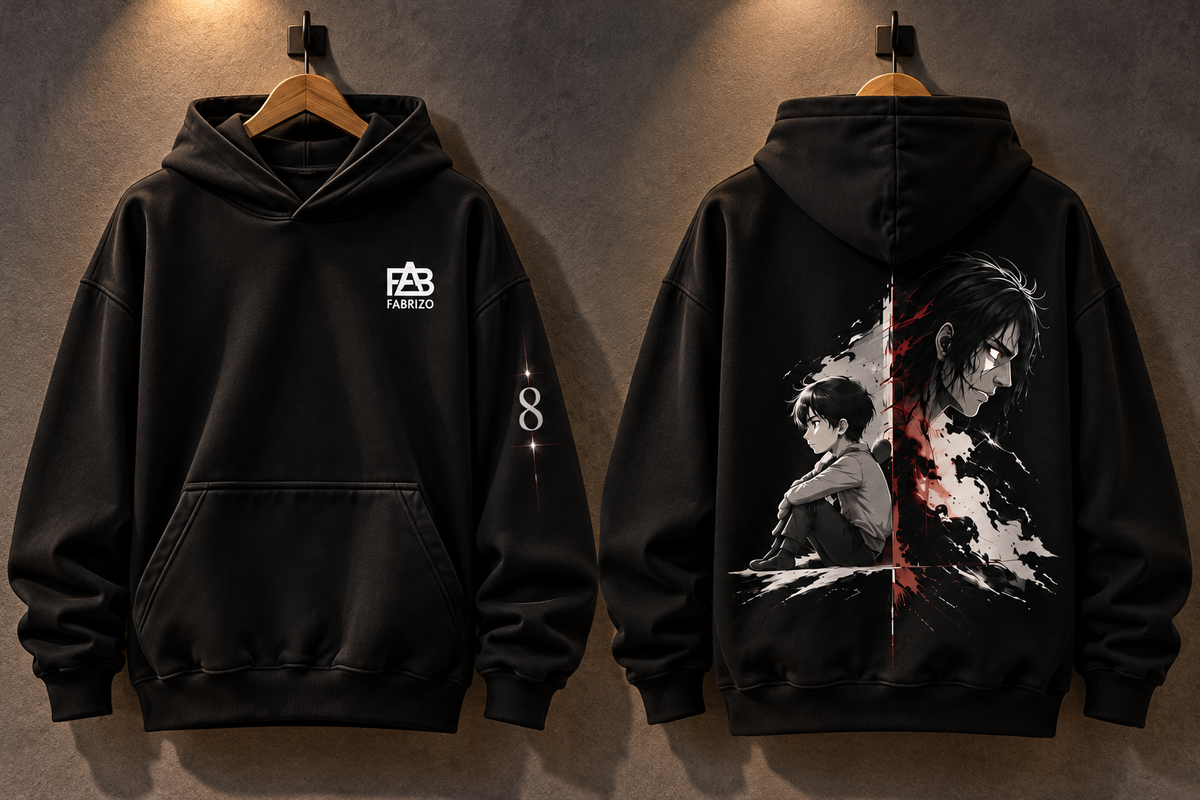 FABRIZO Anime Oversized Hoodie – White | Streetwear Edition