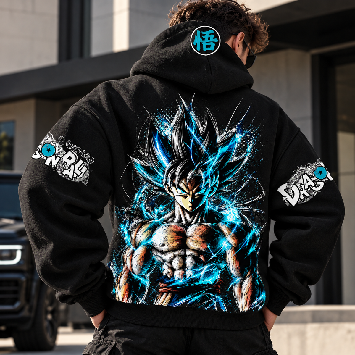 Dragon Ball Z Ultra Instinct Oversized Hoodie – Blue Aura Premium Edition