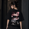 Midnight Sakura Anime Oversized T-Shirt – Women's Streetwear Edition
