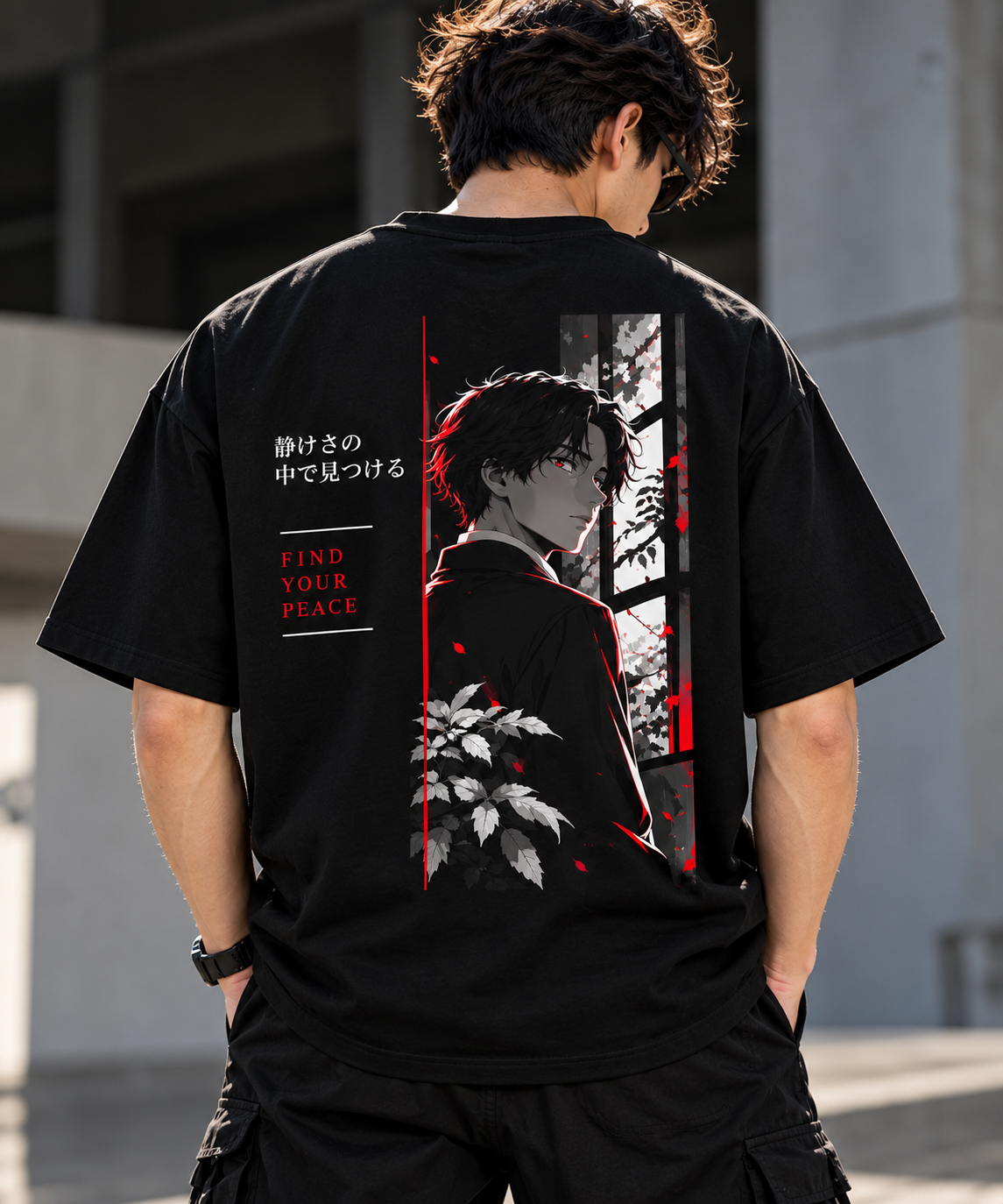Find Your Peace Anime Oversized T-Shirt – Black | Premium Streetwear