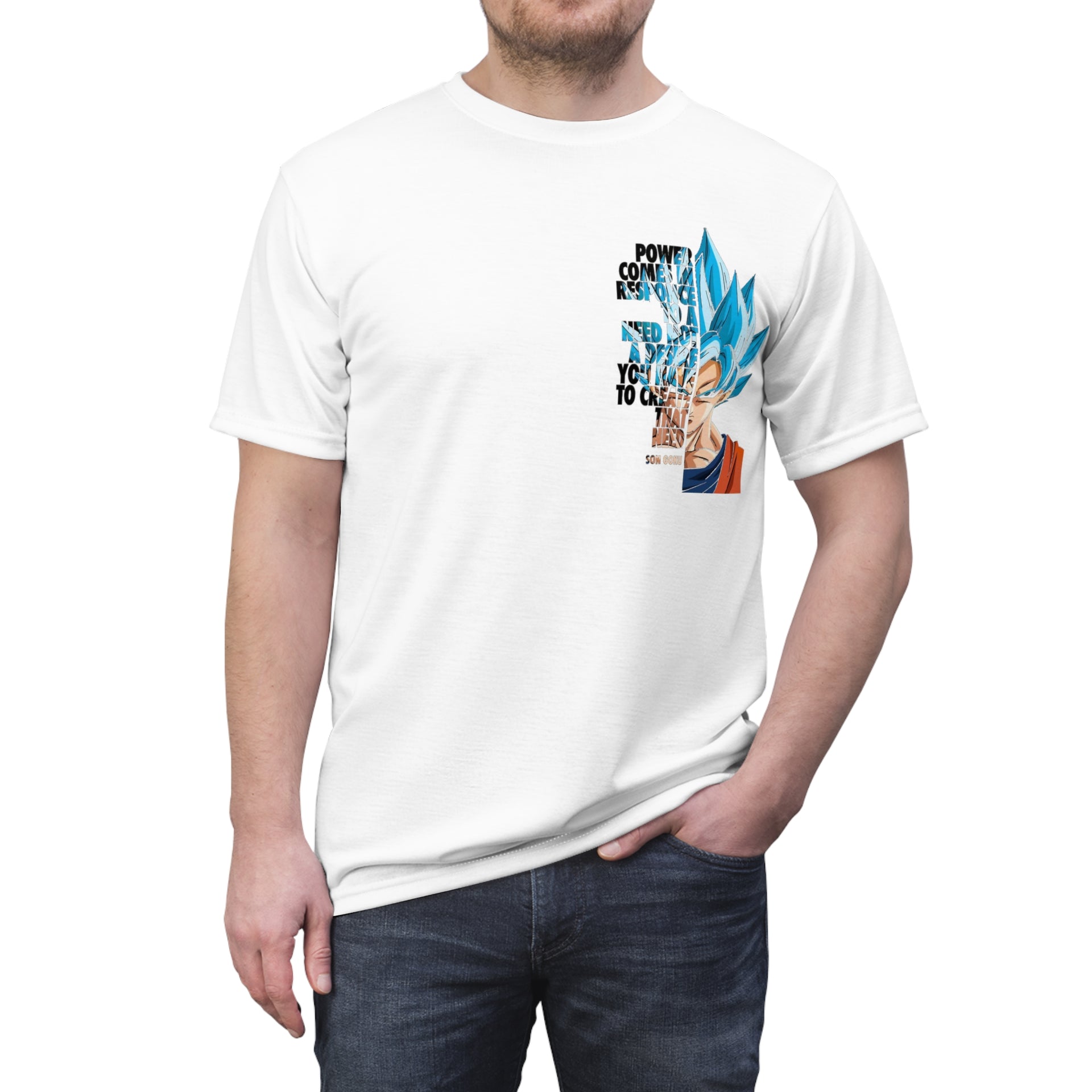 Son Goku Super Saiyan Blue Graphic T-Shirt | Anime Motivational Quote Tee