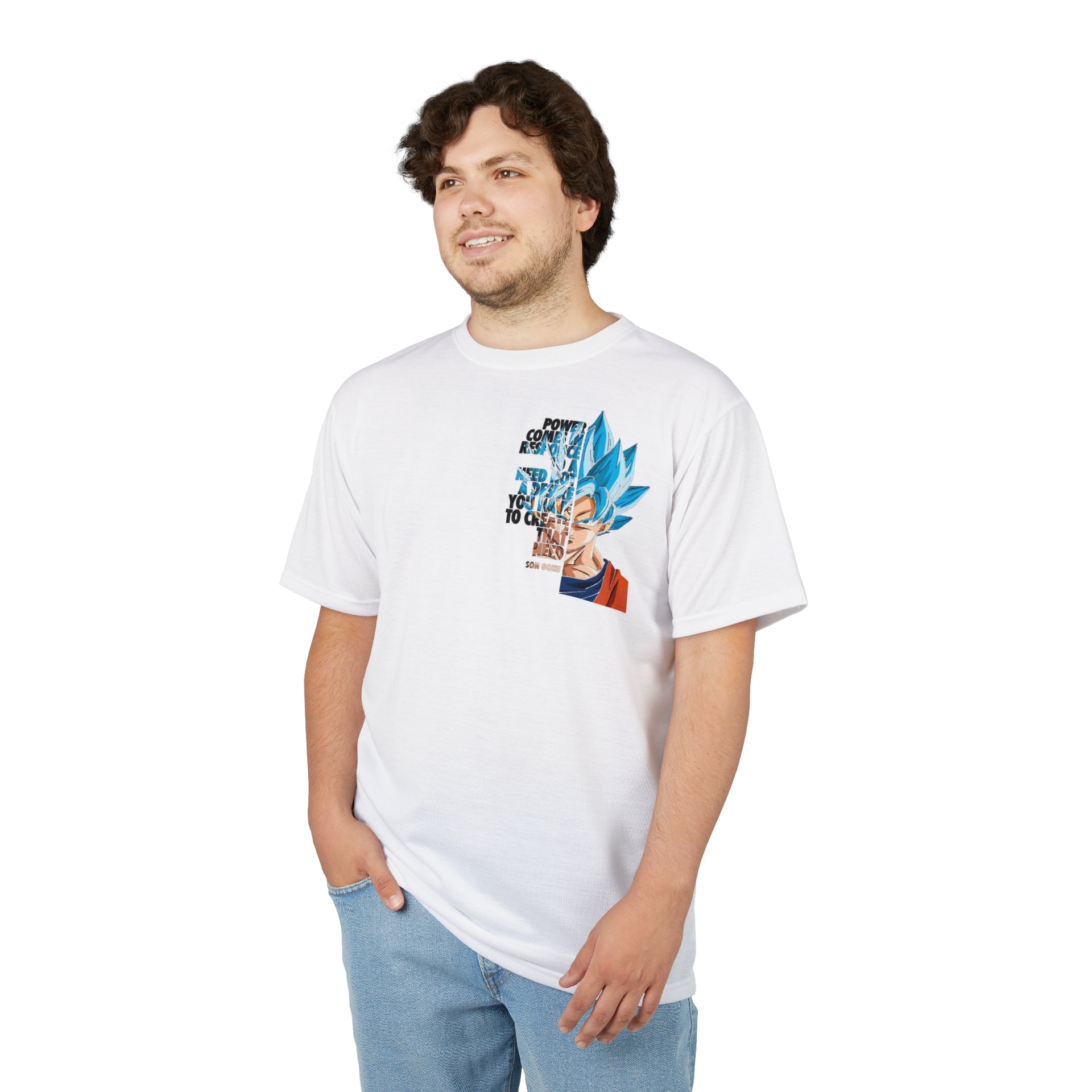 Son Goku Super Saiyan Blue Graphic T-Shirt | Anime Motivational Quote Tee
