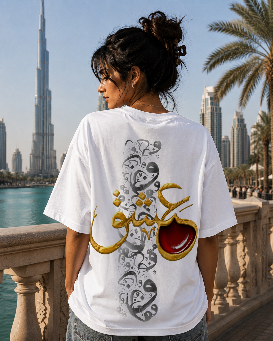 Arabic Love Calligraphy Oversized T-Shirt – Timeless Romance Edition