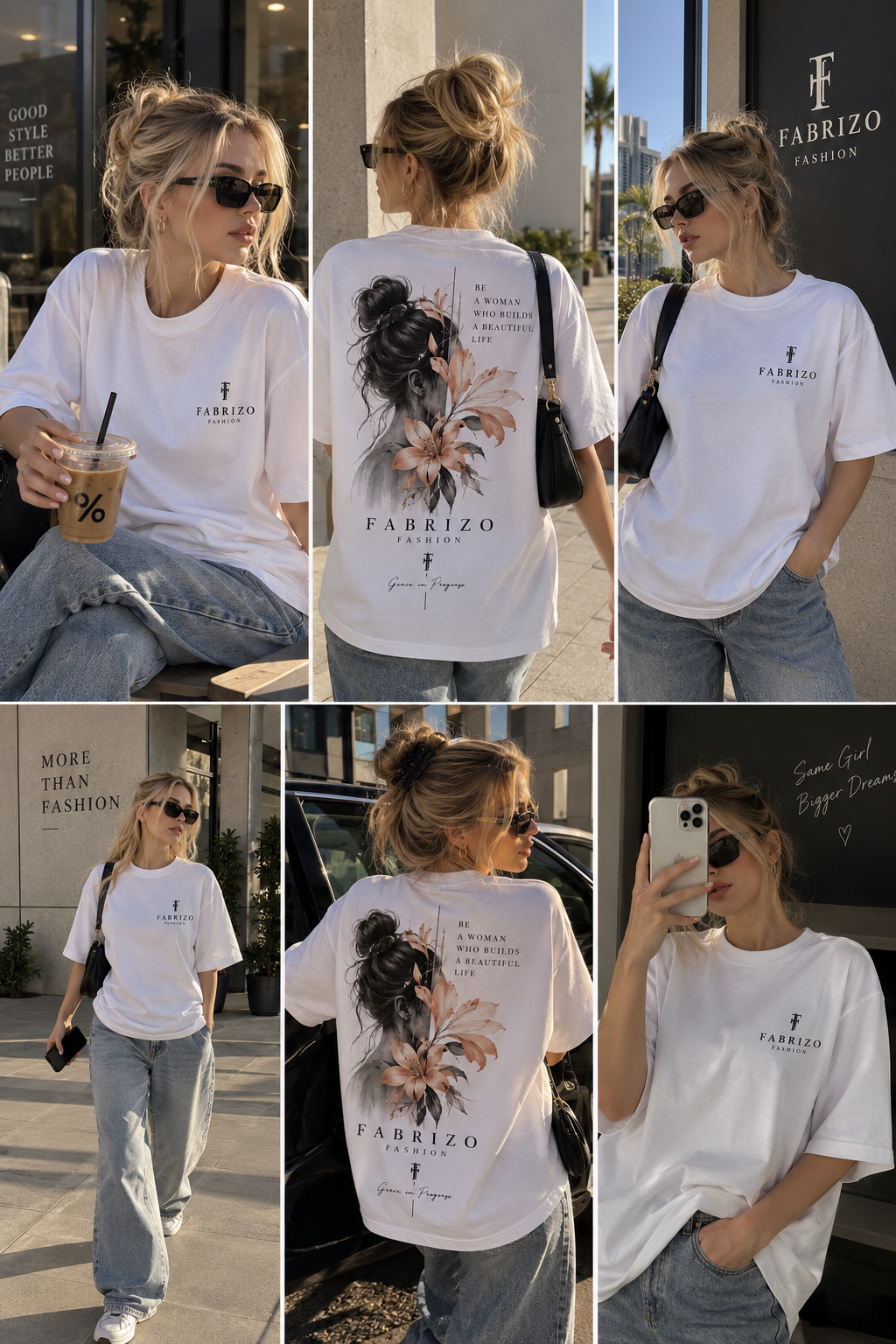 FABRIZO Grace in Progress Oversized T-Shirt – Women’s Floral Edition