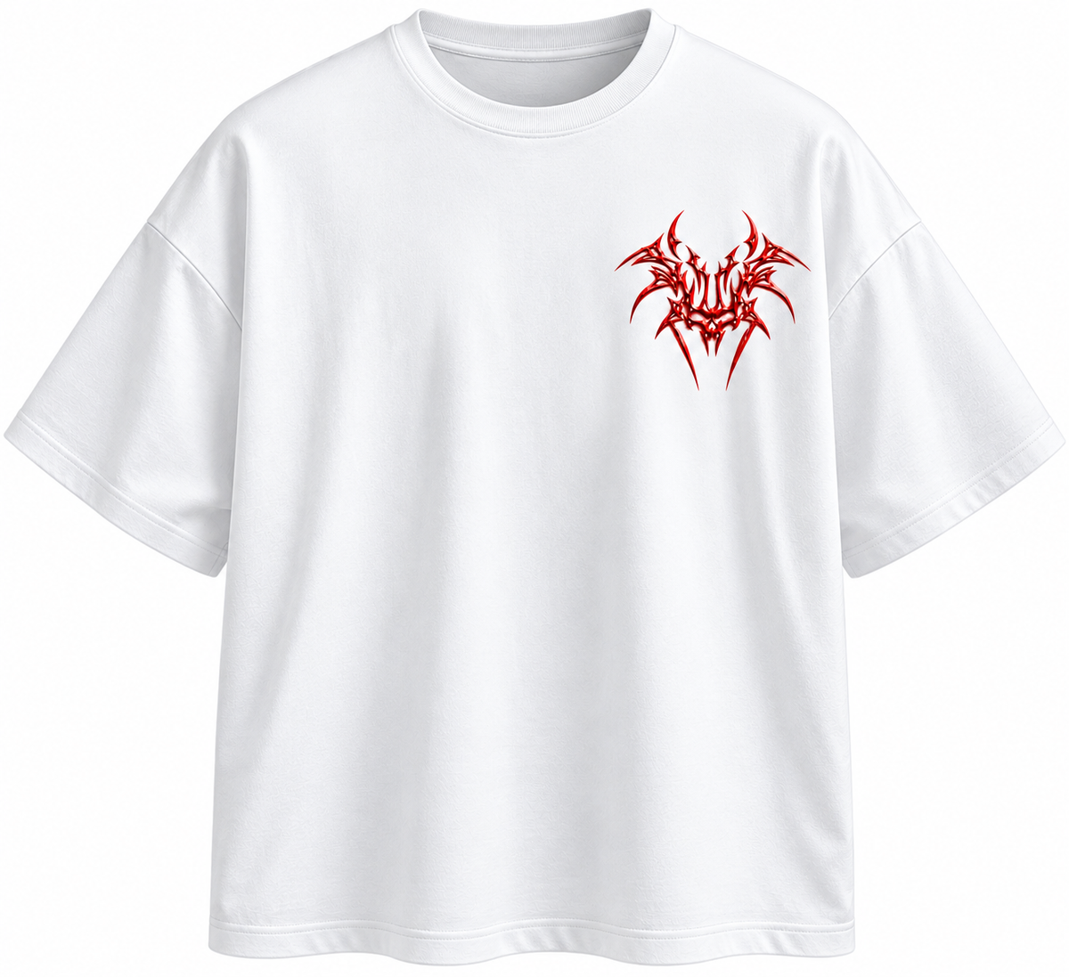 Red Tribal Oversized T-Shirt | Fabrizo Fashion