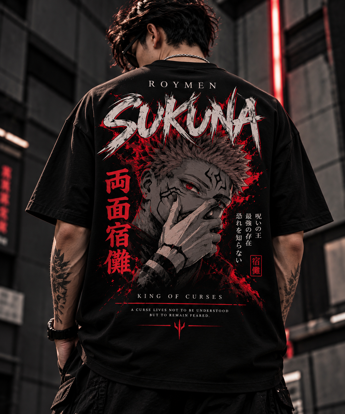 Sukuna Oversized T-Shirt | Anime Streetwear – Fabrizo Fashion