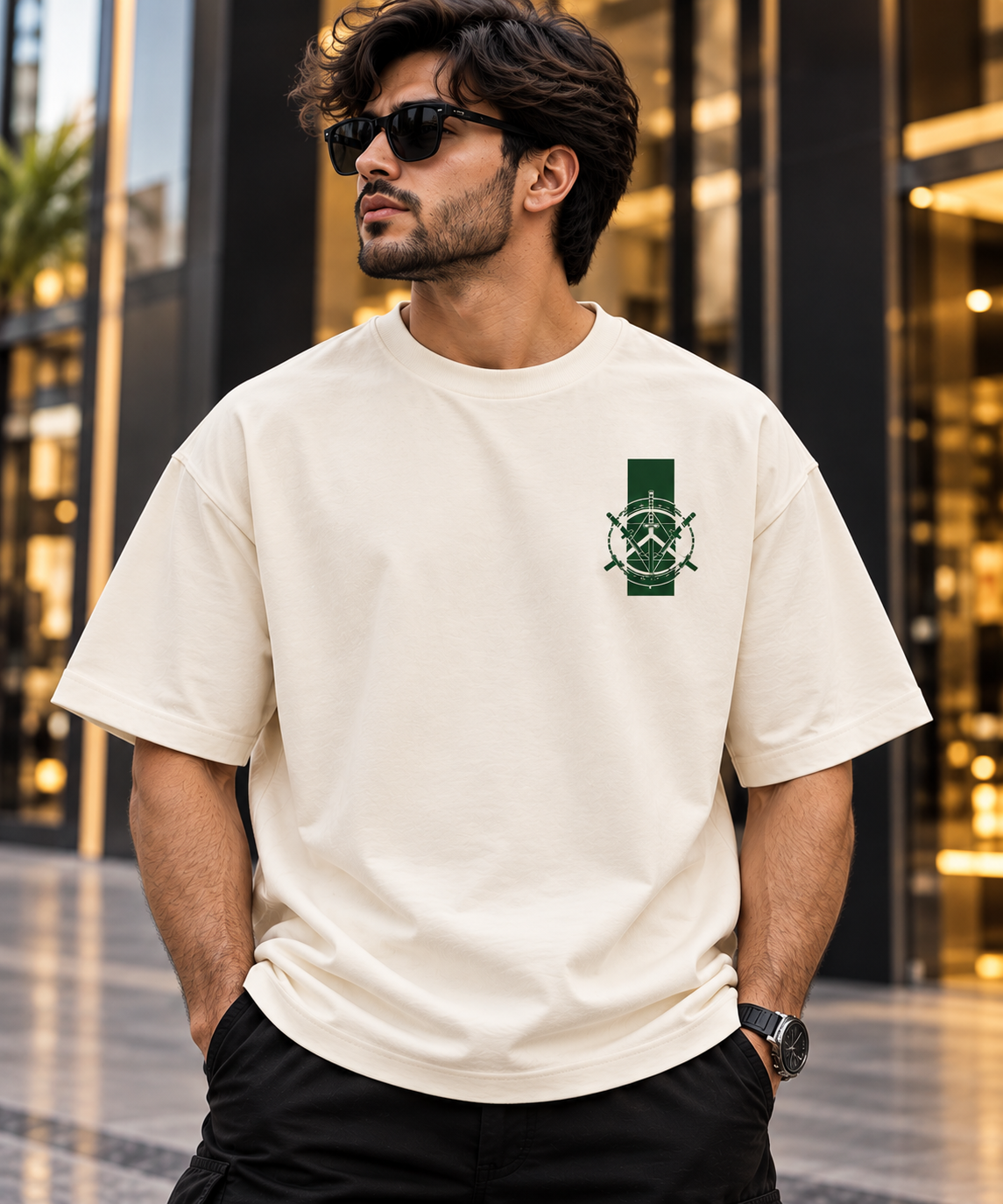 Zoro Anime Oversized T-Shirt – Green Sword Emblem | Premium Streetwear by FABRIZO FASHION