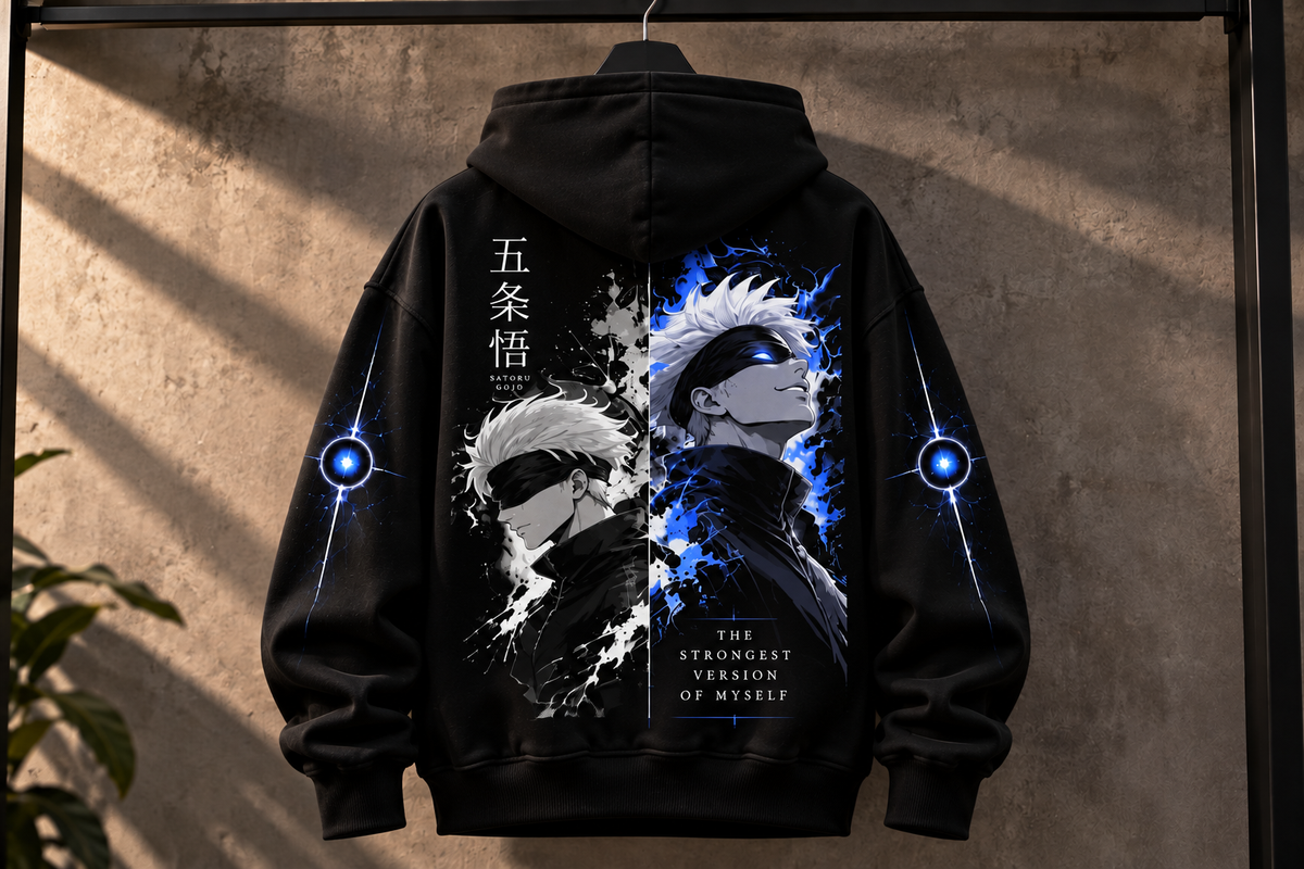 Gojo Anime Hoodie – Electric Blue Edition Premium | FABRIZO FASHION