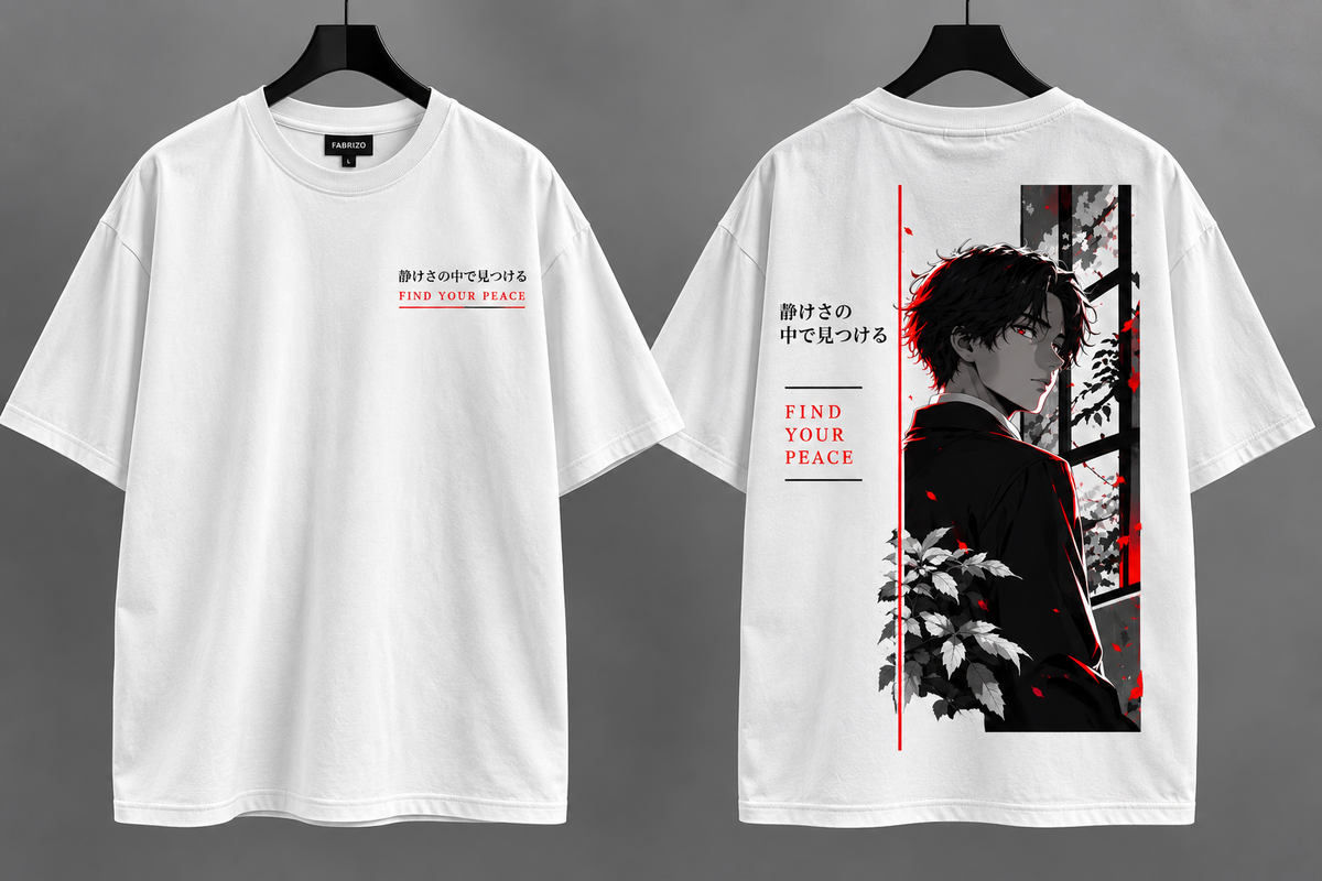 Find Your Peace Anime Oversized T-Shirt – Black | Premium Streetwear