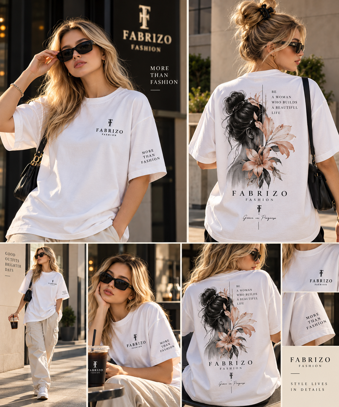 FABRIZO Grace in Progress Oversized T-Shirt – Women’s Floral Edition