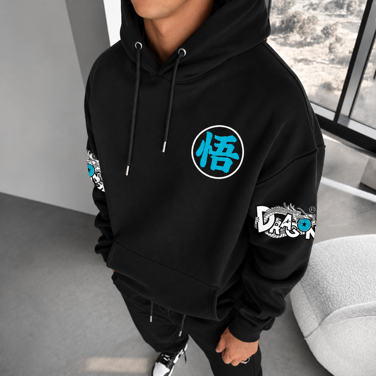 Dragon Ball Z Ultra Instinct Oversized Hoodie – Blue Aura Premium Edition