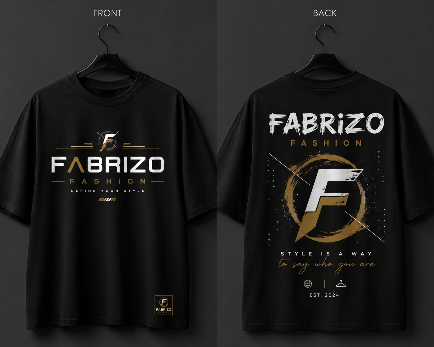 FABRIZO Signature Black T-Shirt – Define Your Style Edition