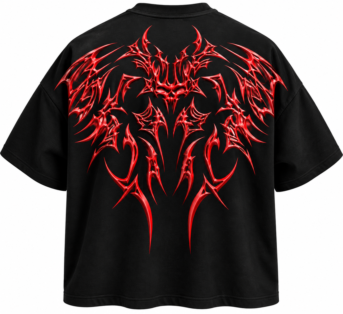 Red Tribal Oversized T-Shirt | Fabrizo Fashion