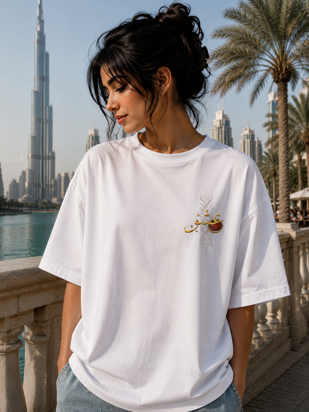 Arabic Love Calligraphy Oversized T-Shirt – Timeless Romance Edition