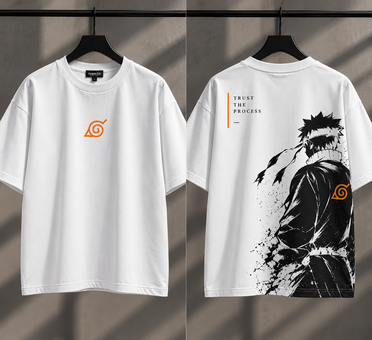 Naruto Trust The Process premium Limited Edition  Oversized T-Shirt – Black Anime Streetwear | Fabrizo Fashion