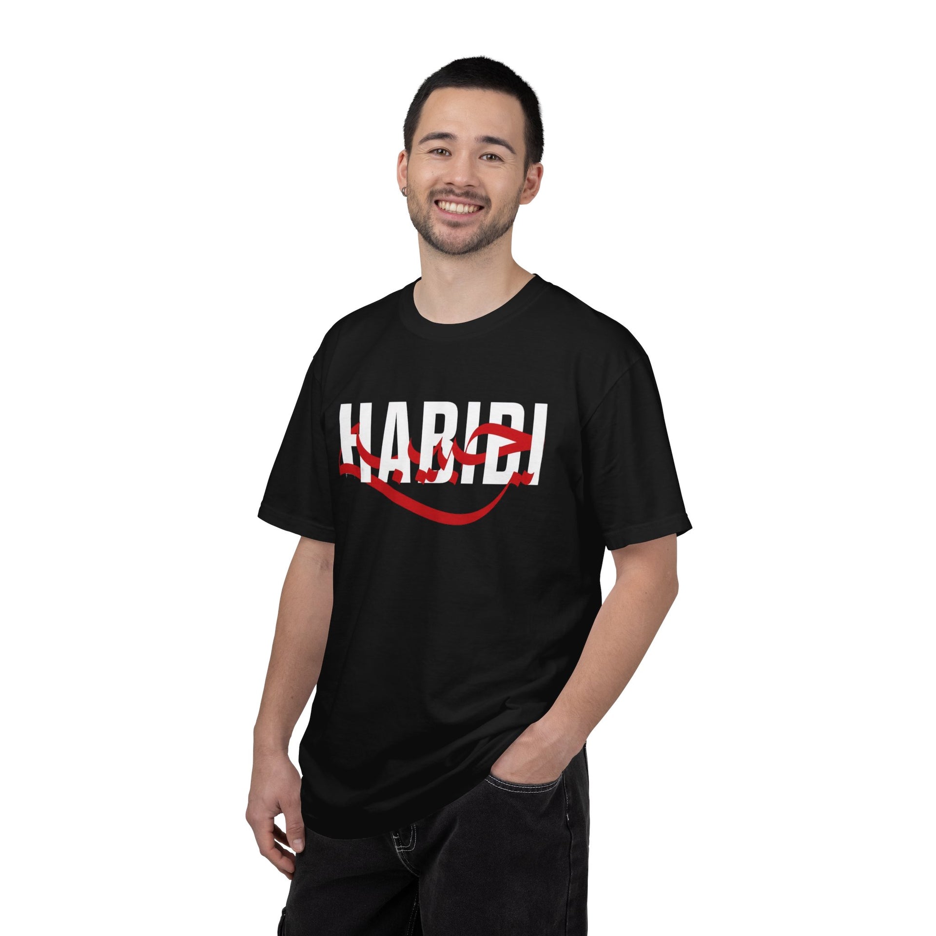 Fabrizo Black Graphic T-Shirt | Arabic & English Habibi Typography Print, Premium Cultural Streetwear