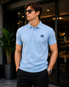 FABRIZO Premium Sky Blue Polo Shirt – Modern Minimalist Luxury Collection