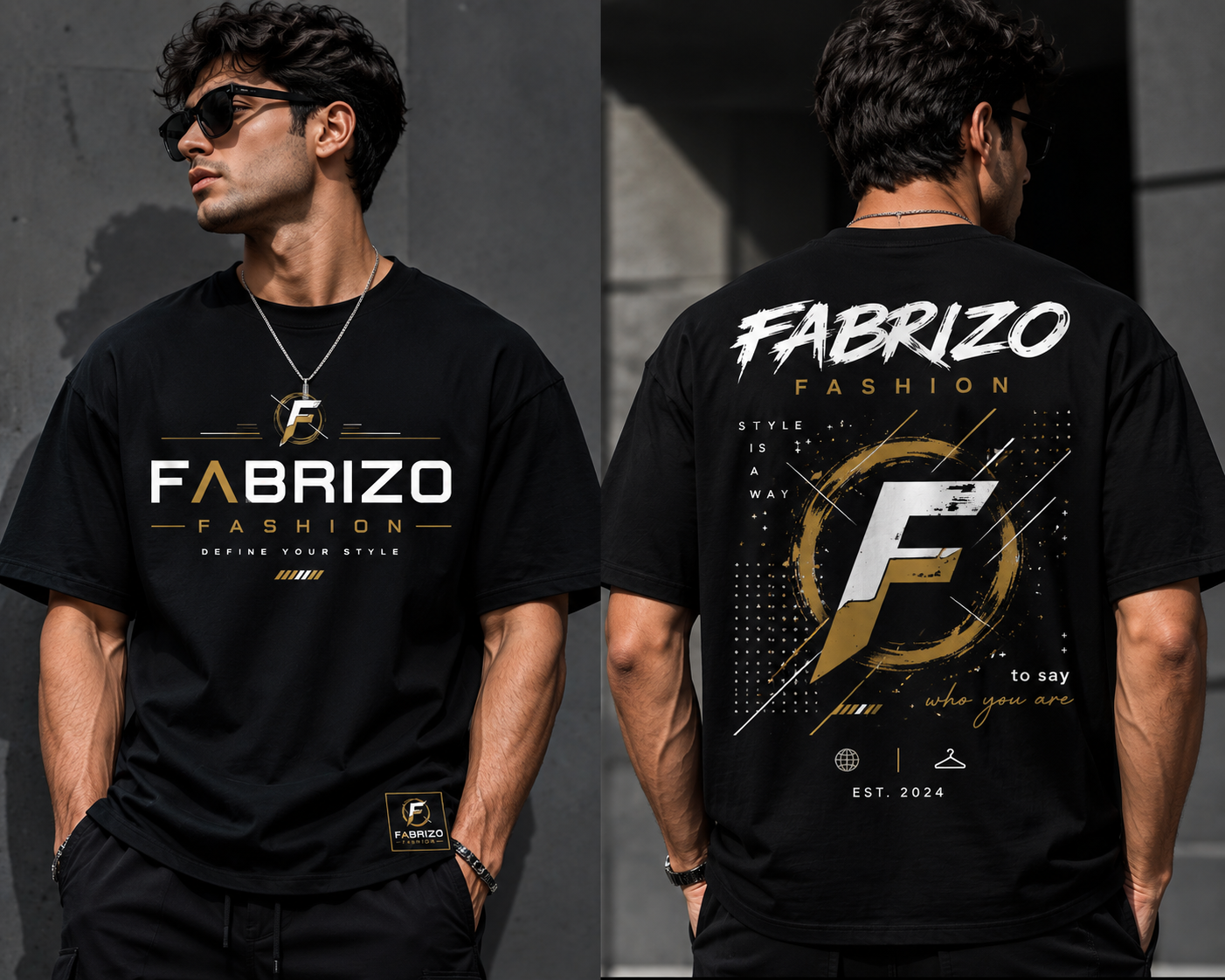 FABRIZO Signature Black T-Shirt – Define Your Style Edition