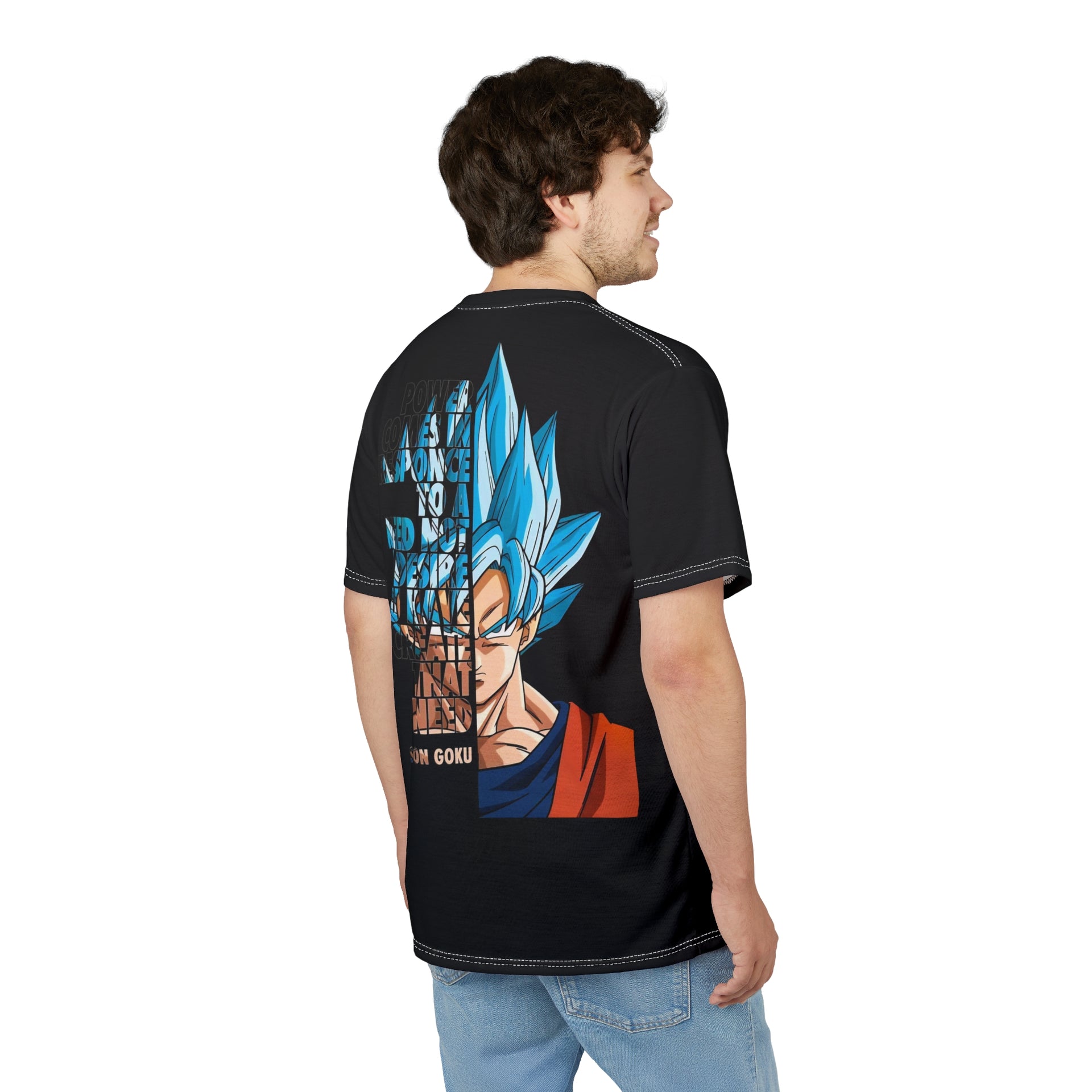 Son Goku Super Saiyan Blue Graphic T-Shirt | Anime Motivational Quote Tee