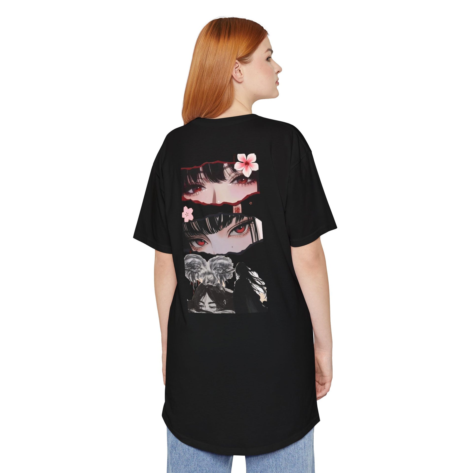Midnight Sakura Anime Oversized T-Shirt – Women's Streetwear Edition
