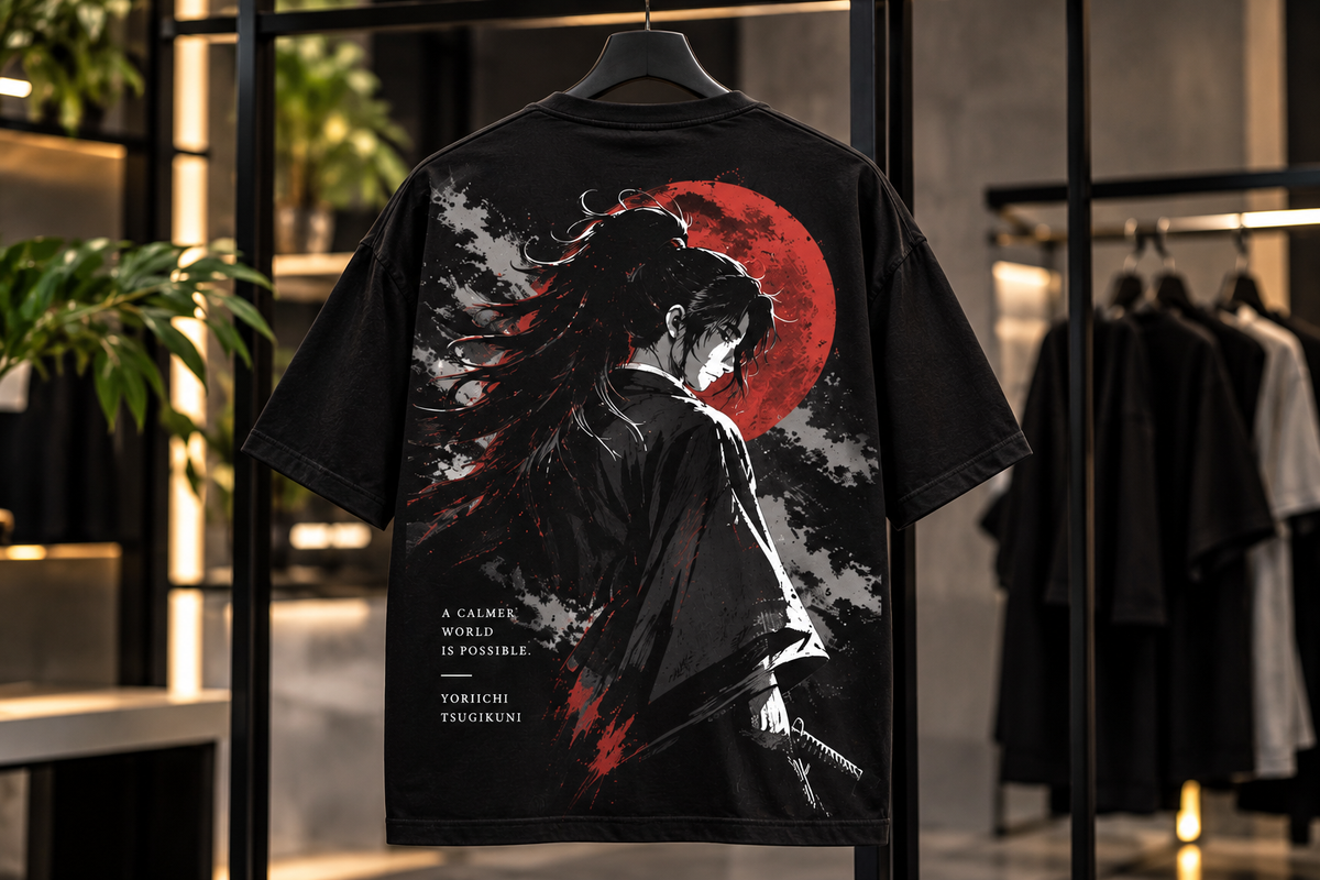 The First to Breathe Oversized T-Shirt – Black Samurai Streetwear Premium Limited Edition