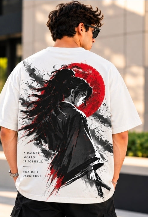 The First to Breathe Oversized T-Shirt – Black Samurai Streetwear Premium Limited Edition