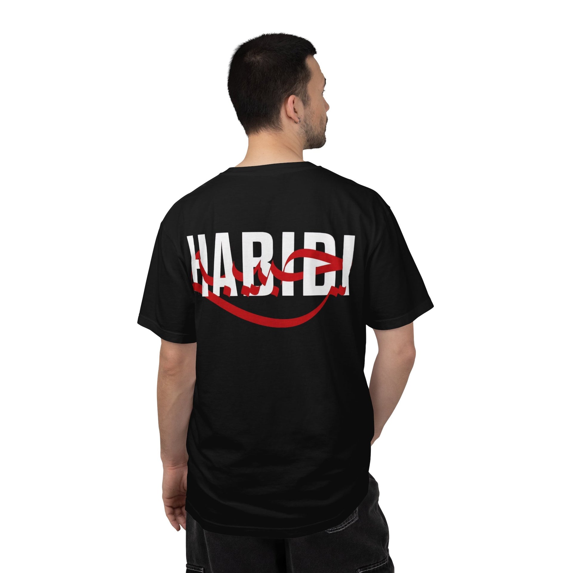 Fabrizo Black Graphic T-Shirt | Arabic & English Habibi Typography Print, Premium Cultural Streetwear